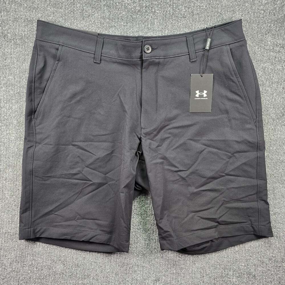 Under Armour Tech Golf Shorts Mens 38 10" Black Performance Stretch Chino